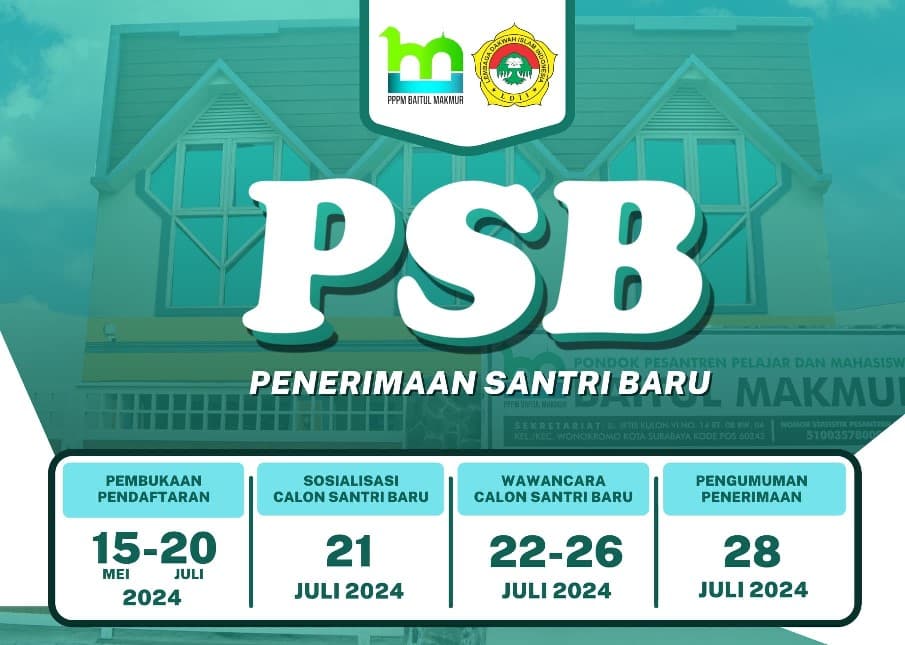 Penerimaan Santri Baru di PPPM Baitul Makmur Surabaya: Peluang Emas untuk Pelajar dan Mahasiswa Surabaya Selatan